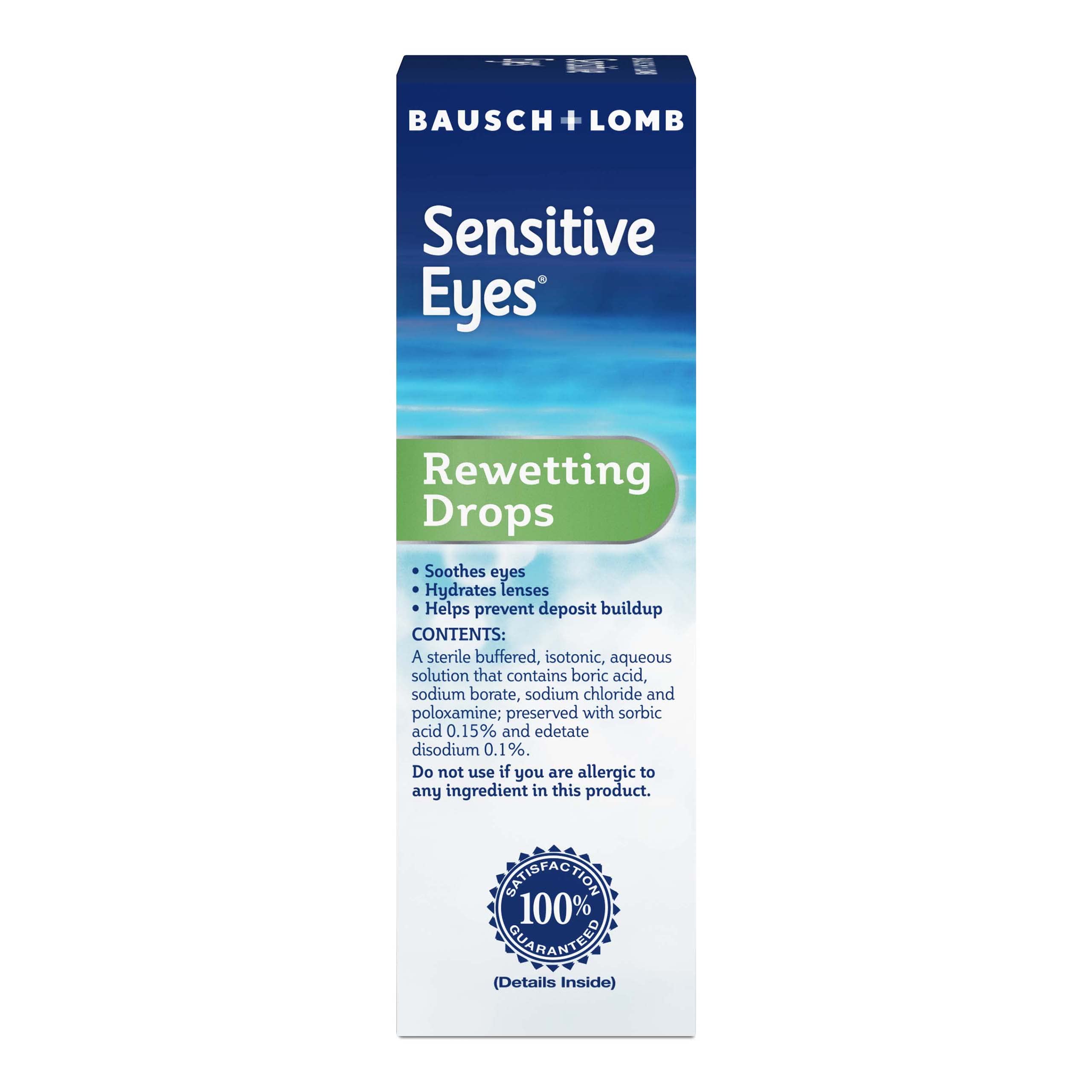 Bausch & Lomb Sensitive Eyes Contact Lens Solution, for Rewetting Soft Contact Lenses, 0.5 Fl Oz