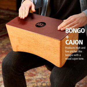 Meinl Bongo Cajon Box Drum - NOT MADE IN CHINA - Super Natural Finish Playing Surface and Hardwood Body, 2-YEAR WARRANTY (BCA1SNT-M)