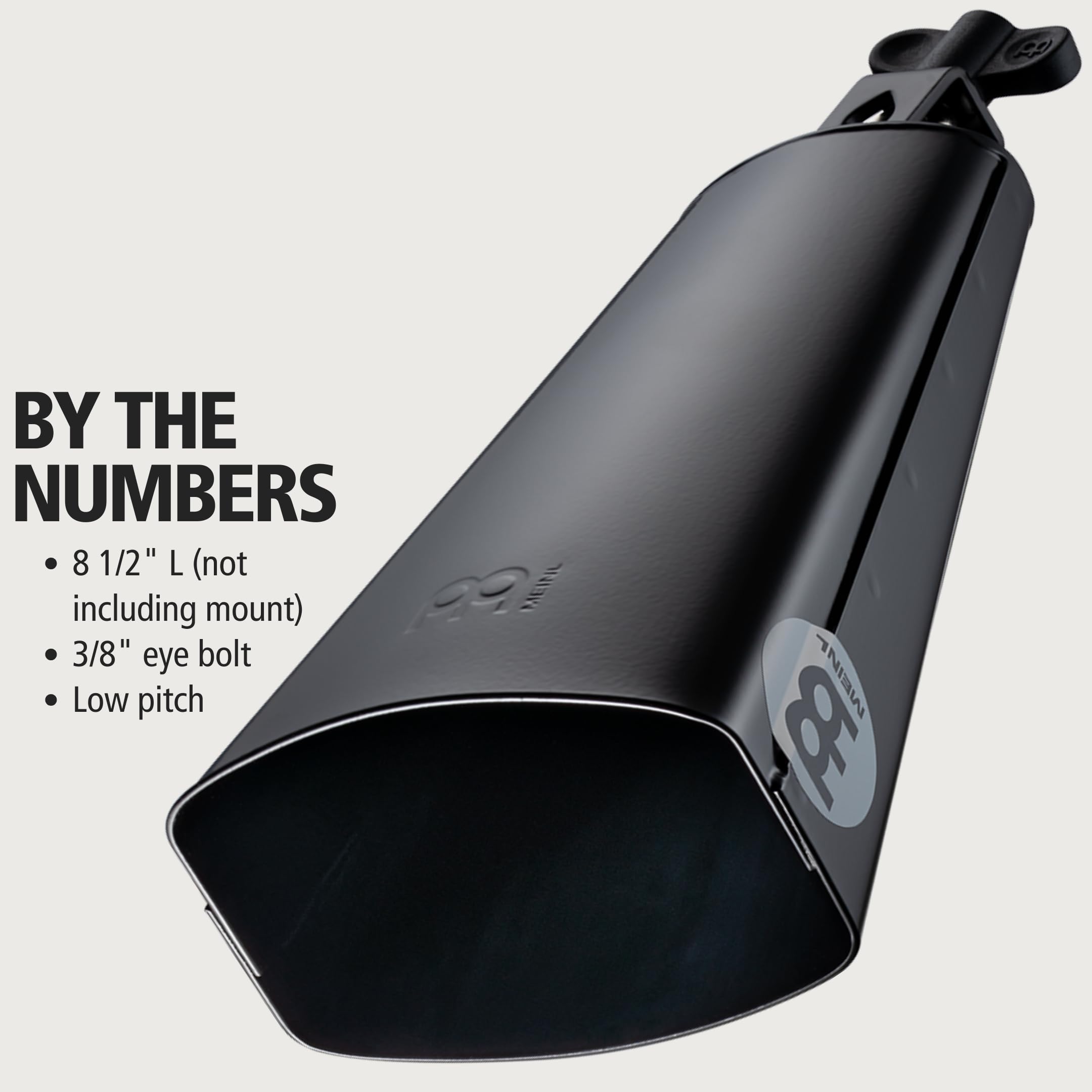 Meinl Percussion SL850-BK Black Powder Coated Steel Cowbell, 8 1/2-Inch