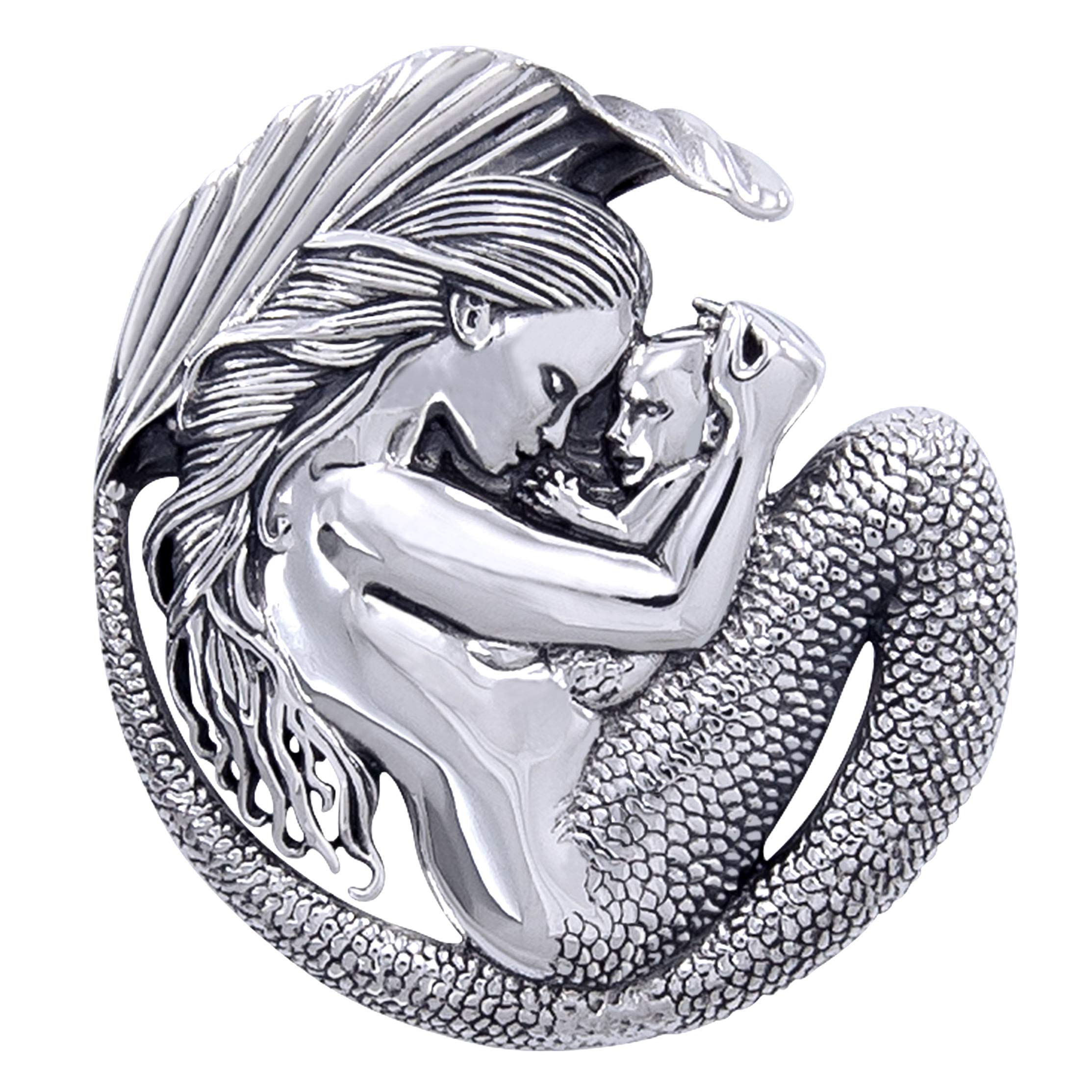 Motherhood - Mommy Mermaid and Baby Sterling Silver Pendant