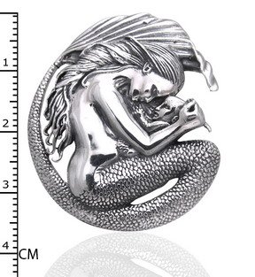 Motherhood - Mommy Mermaid and Baby Sterling Silver Pendant