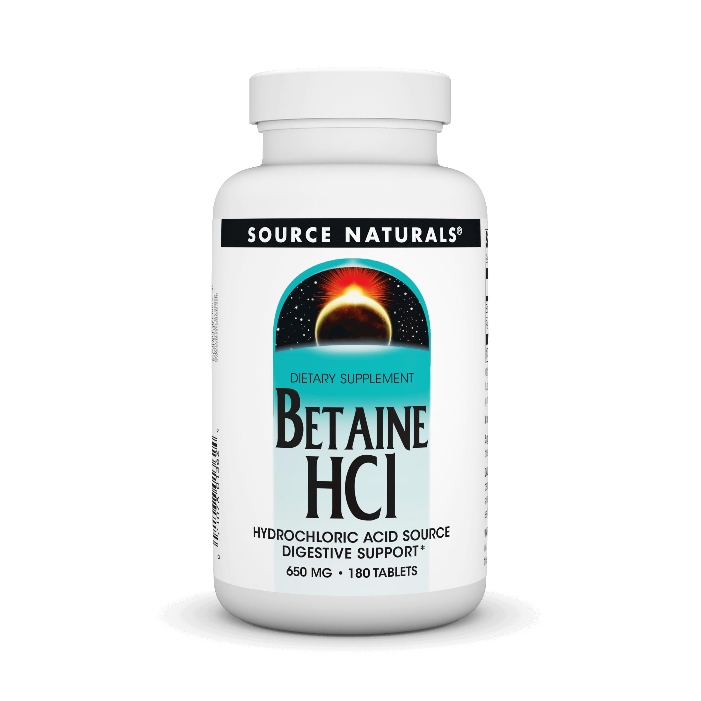 Source Naturals - Betaine HCl Hydrochloric Acid Source 650 mg. - 180 Tablets