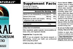 Source Naturals Coral Calcium/Magnesium 2:1 Ratio - 180 Capsules