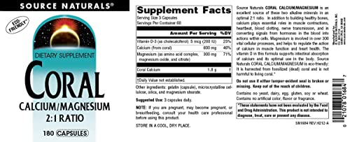 Source Naturals Coral Calcium/Magnesium 2:1 Ratio - 180 Capsules