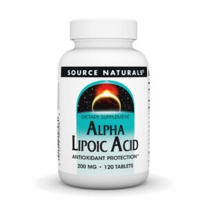 source naturals alpha lipoic acid 200 mg supports healthy sugar metabolism, liver function & energy generation - 120 tablets