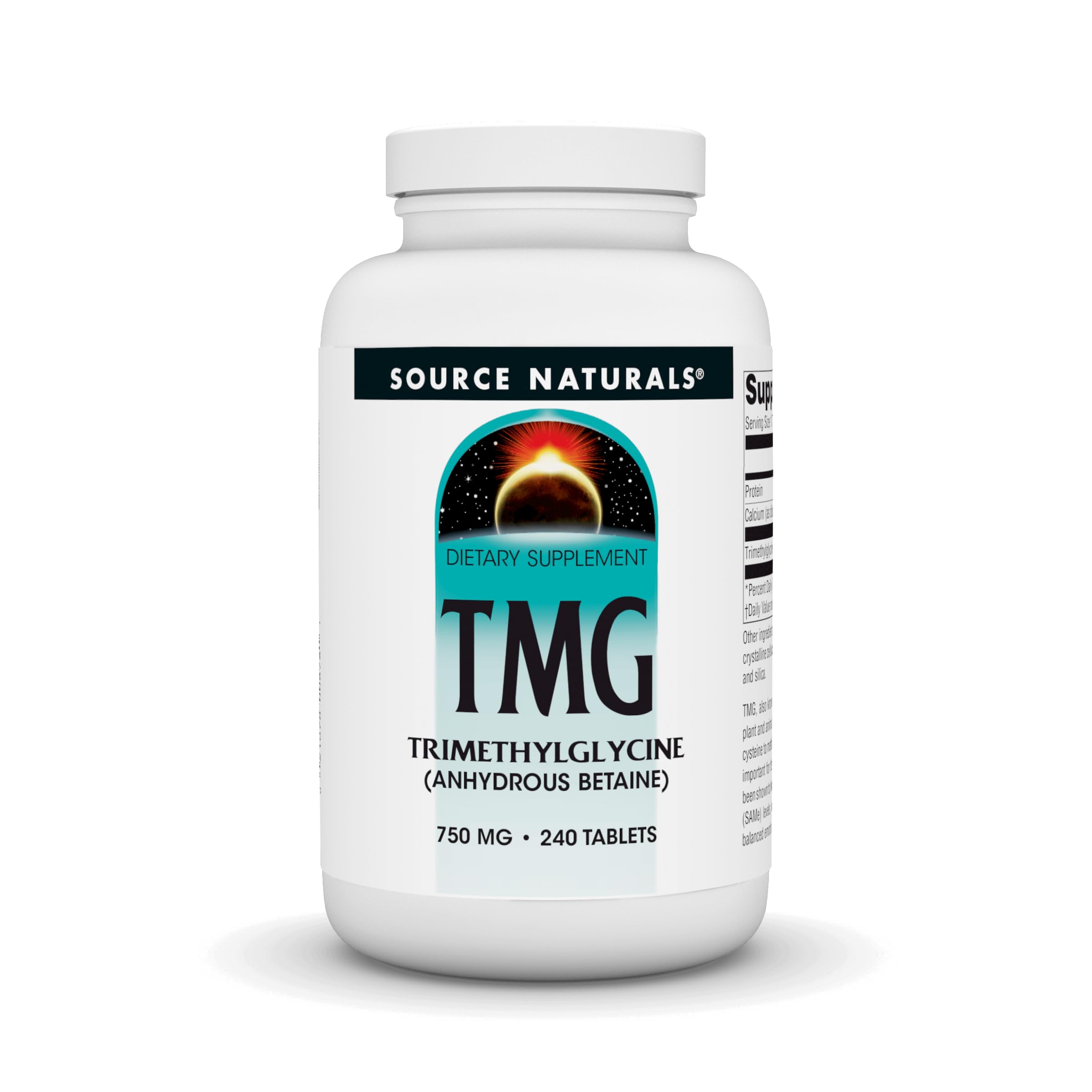 Source Naturals TMG 750mg Trimethylglycine (Anhydrous Betaine) - 240 Tablets