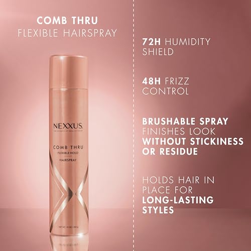 Nexxus Flexible Hold Hairspray Comb Thru for a Lightweight, Brushable Hold, with StyleProtect Technology 10 oz