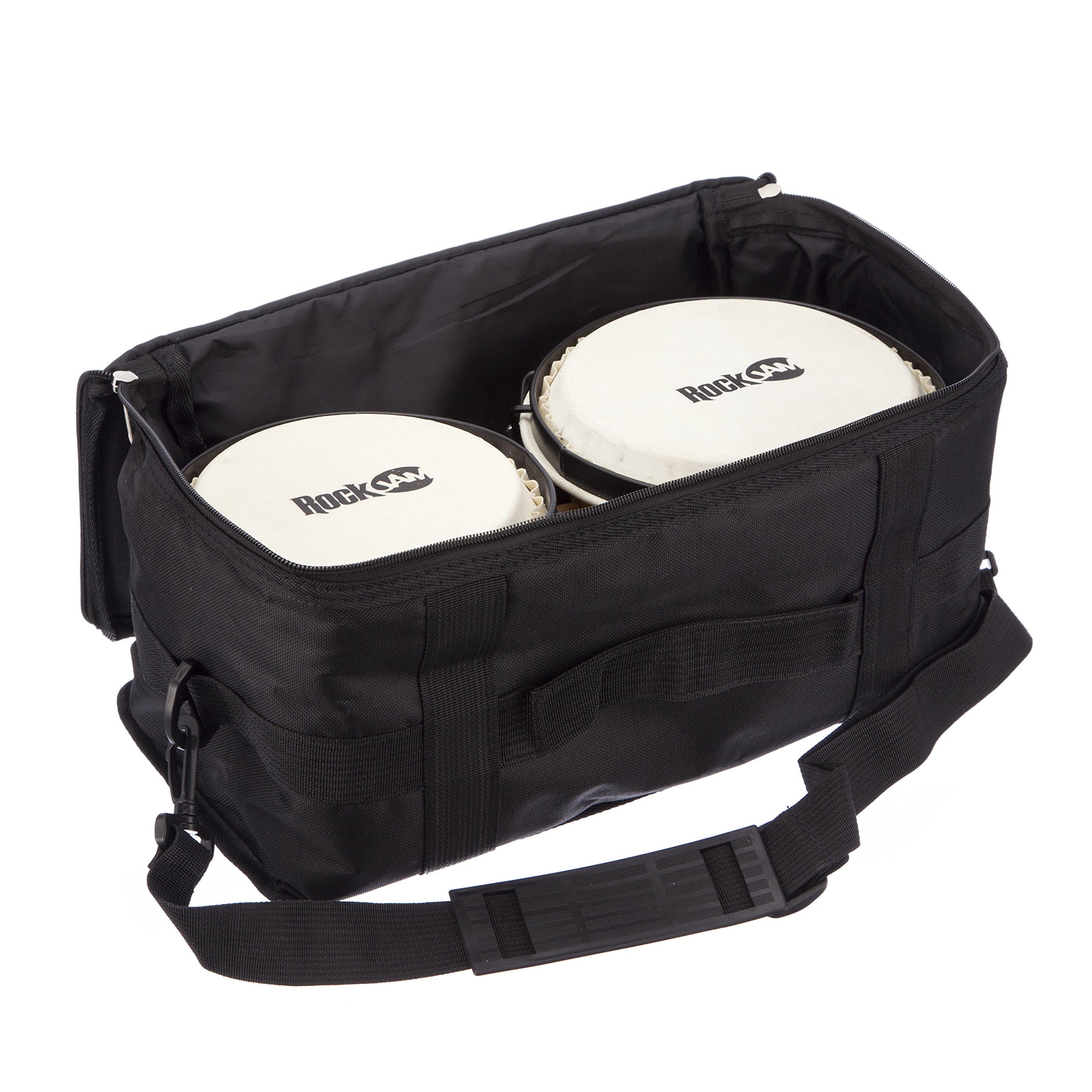 RockJam 7" and 8" Bongo Drum Set with Padded Bag and Tuning Key, Natural