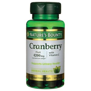 natures bounty cranberry fruit plus vitamin c, 4200mg (120 softgels)