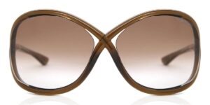 tom ford sunglasses - whitney / frame: transparent dark brown/rose gold metal lens: brown gradient