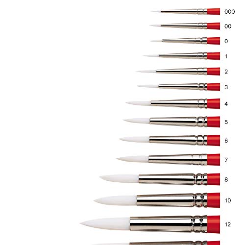 Winsor & Newton University Brush, Series 233 Round, SH #0, Red,white