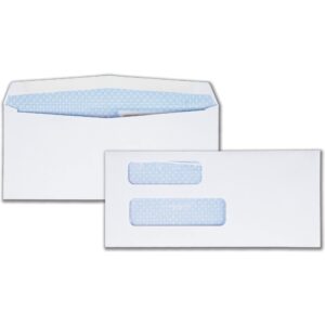 Quality Park #9 Security Envelopes, Double Window, Invoices and QuickBooks Statements, 3-7/8 x 8-7/8 Inches, Gummed, 24 lb White, 500/Box (QUA24527)