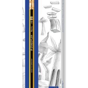 STAEDTLER 122-HB Noris Graphite Pencils with Eraser-Tip - HB (Box of 12)