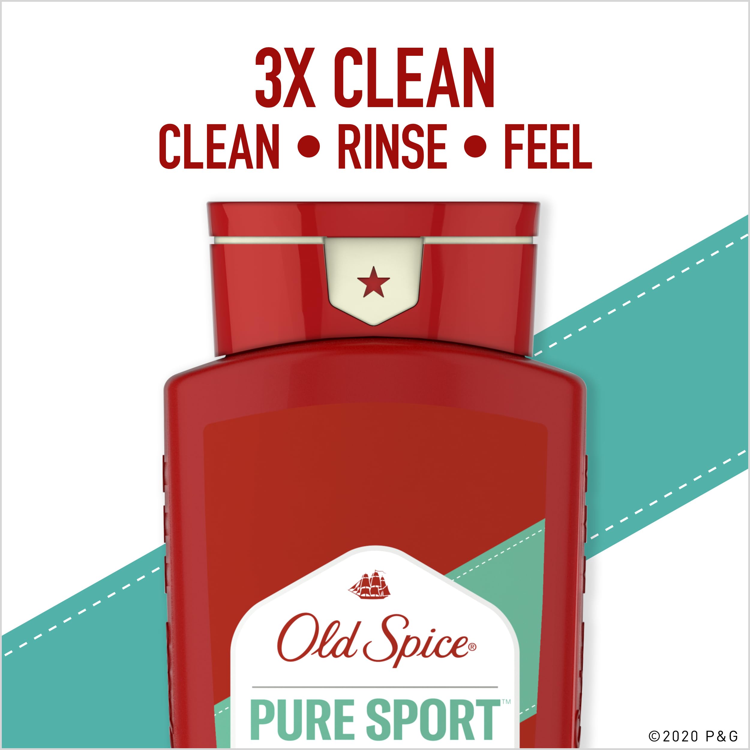 Old Spice Pure Sport Body Wash 18 Ounce, 6 Pack