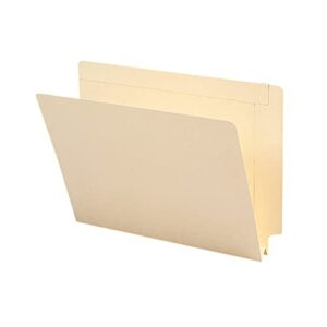 smead end tab file folder, reinforced straight-cut tab, 1-1/2" expansion, letter size, manila, 50 per box (24275)