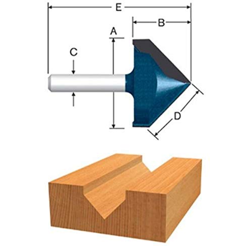 BOSCH 85219MC 9/16 In. Carbide Tipped V-Groove and Scoring Router Bit