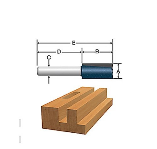 Bosch 85613MC 1/4 In. x 1 In. Carbide-Tipped Double-Flute Straight Router Bit