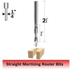 Bosch 85902M 1/4 In. x 3/4 In. Solid Carbide 2-Flute Downcut Spiral Bit