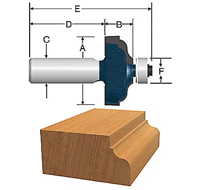 Bosch 85584MC 1-3/8-Inch Diameter 9/16-Inch Cut Carbide Tipped Ogee Router Bit With Fillet 1/4-Inch Shank