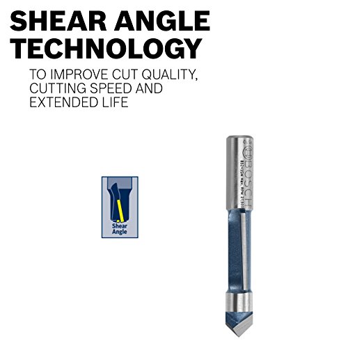BOSCH 85422M 3/4-Inch Diameter 3/8-Inch Cut Triple Flute Laminate 9 Degree Trim Router Bit 1/4-Inch Shank With 5/8-Inch Ball Bearing