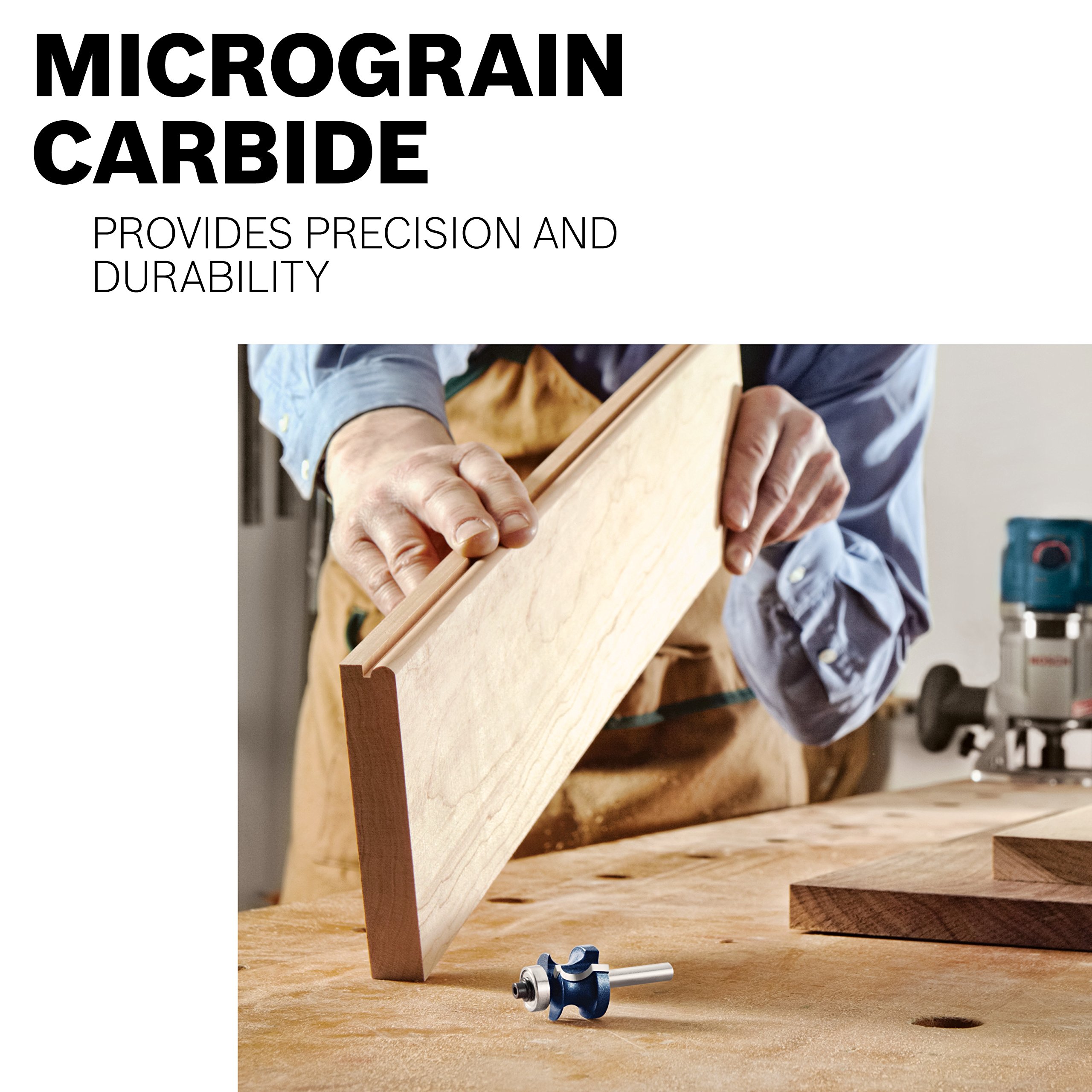 Bosch 85622M Beading Rail Assembly, 3/4 and 7/8 THK Wood, 1-5/8-Inch Diameter, 1/2-Inch Shank, 57/64-Inch Cut Carbide Tipped Router Bit