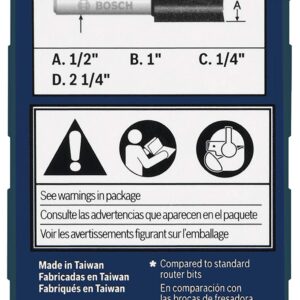 BOSCH 85227MC 1/2 In. x 1 In. Carbide-Tipped Double-Flute Straight Router Bit