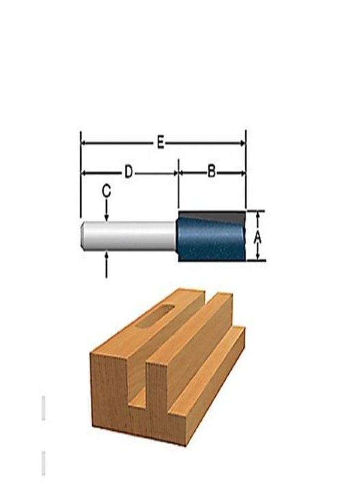 BOSCH 85460MC 1/4-Inch Diameter 57/64-Inch Cut Carbide Tipped Double Flute Straight Router Bit 1/2-Inch Shank