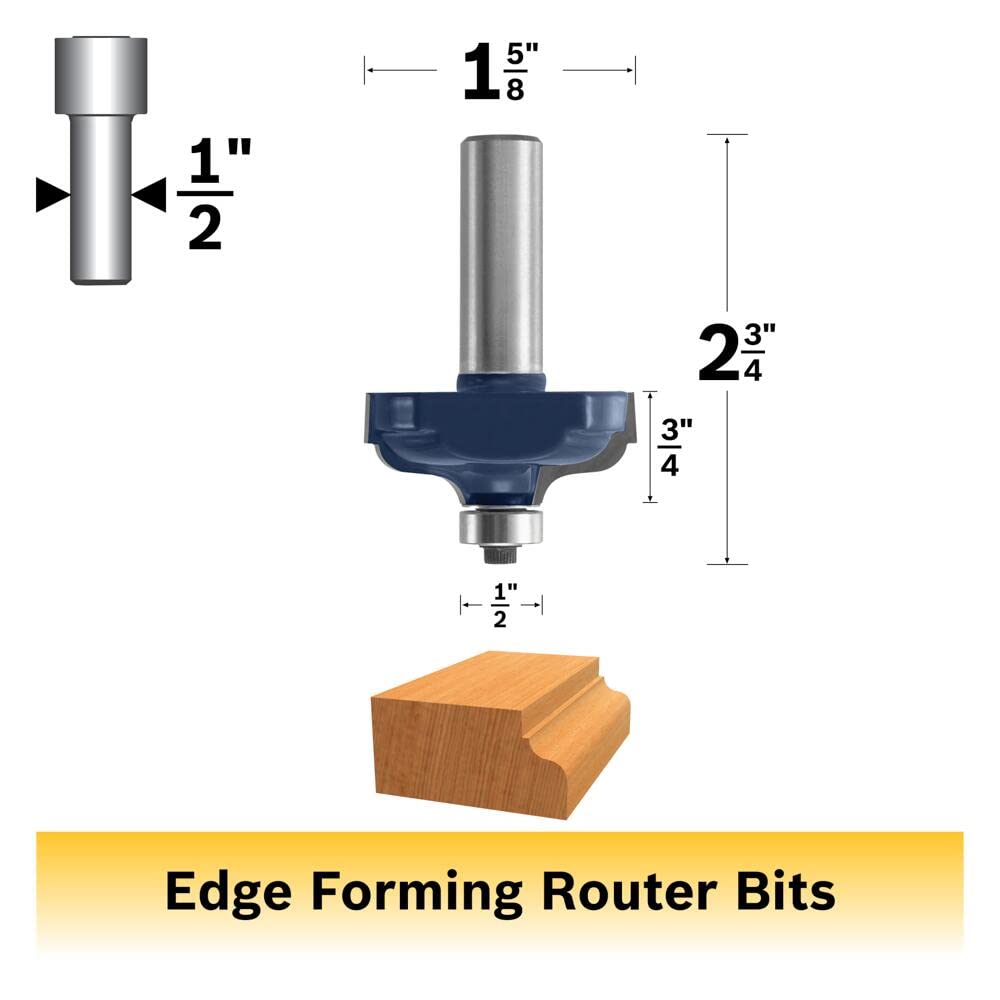 BOSCH 85586M 1-5/8 In. x 3/4 In. Carbide Tipped Ogee with Fillet Bit