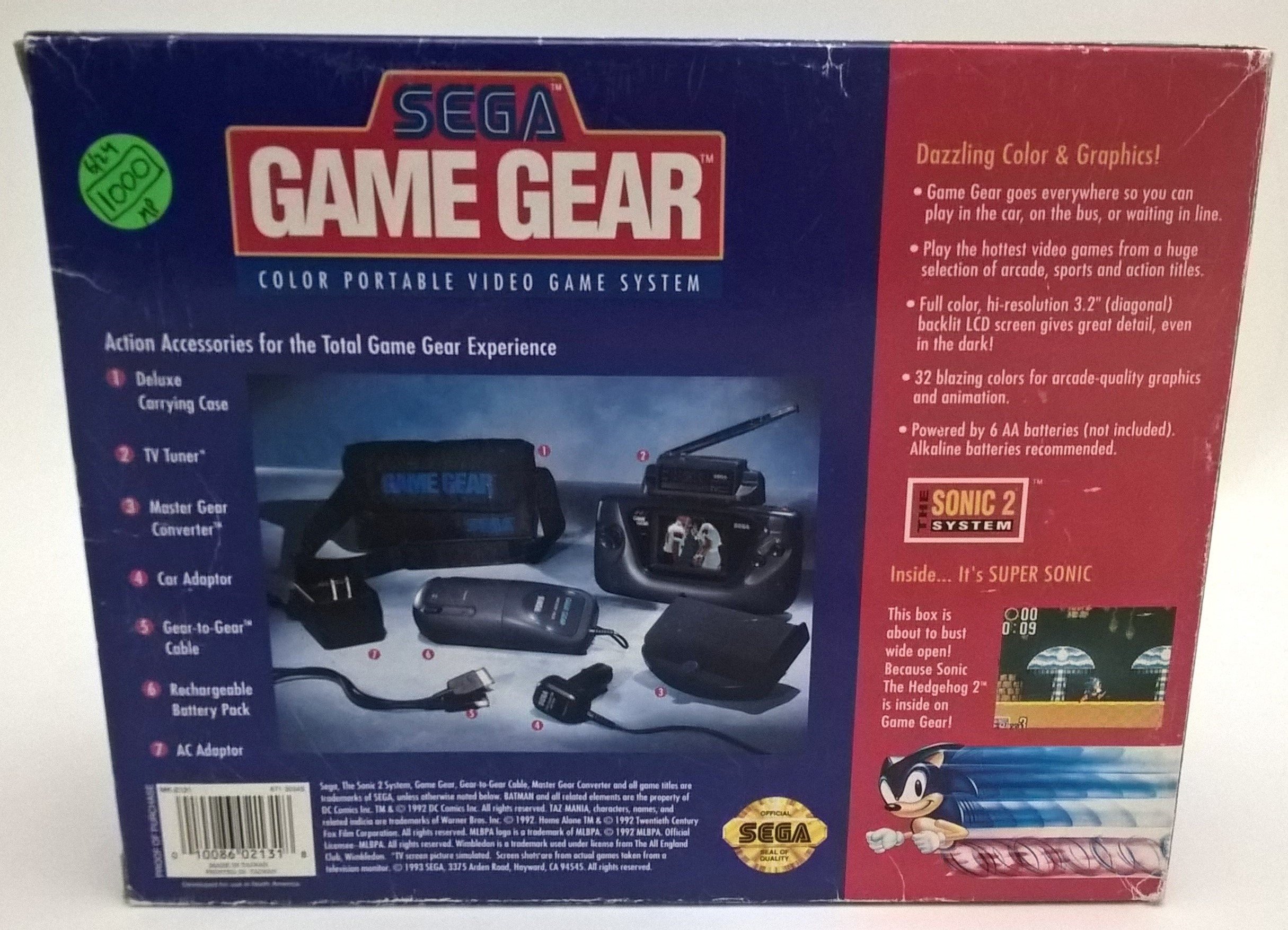 Game Gear Hardware Console with Sonic 2 Game Included