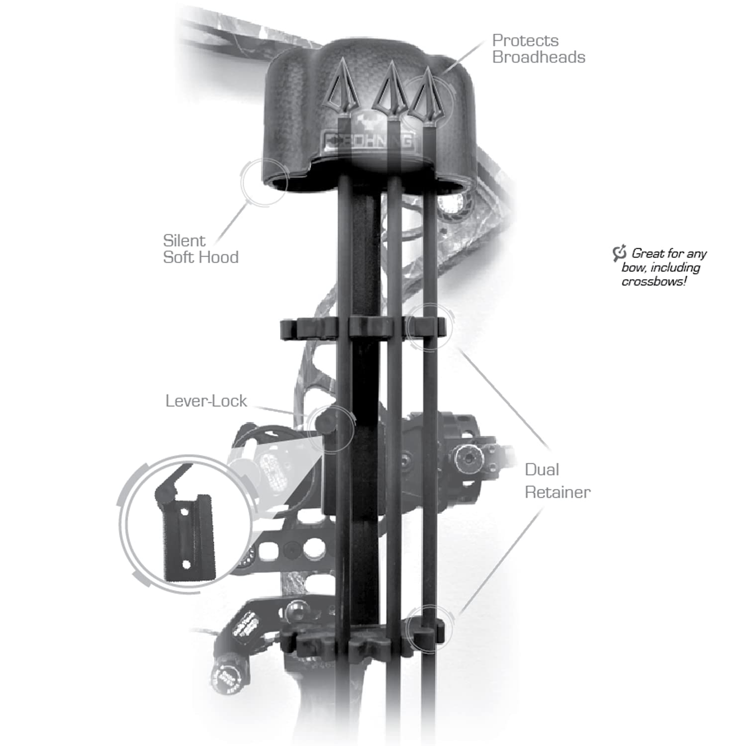 Bohning Lynx 4 Arrow Quiver, Classic Black