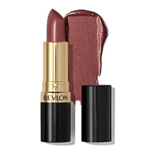 revlon lipstick, super lustrous lipstick, creamy formula for soft, fuller-looking lips, moisturized feel in mauves & trends, smoky rose (245) 0.15 oz