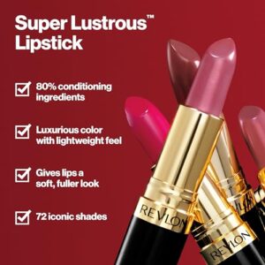 Revlon Lipstick, Super Lustrous Lipstick, Creamy Formula For Soft, Fuller-Looking Lips, Moisturized Feel in Mauves & Trends, Smoky Rose (245) 0.15 oz