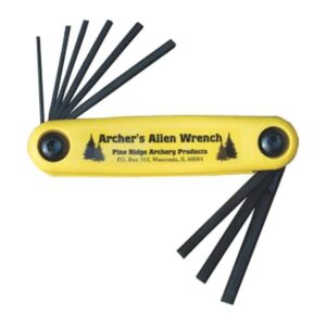 Pine Ridge Archery Allen Wrench Set, Foldable Hex Keys Made of Industrial Strength Tool Steel, Archery Accessories, 9 Sizes Included, Yellow