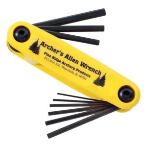 pine ridge archery allen wrench set, foldable hex keys made of industrial strength tool steel, archery accessories, 9 sizes included, yellow