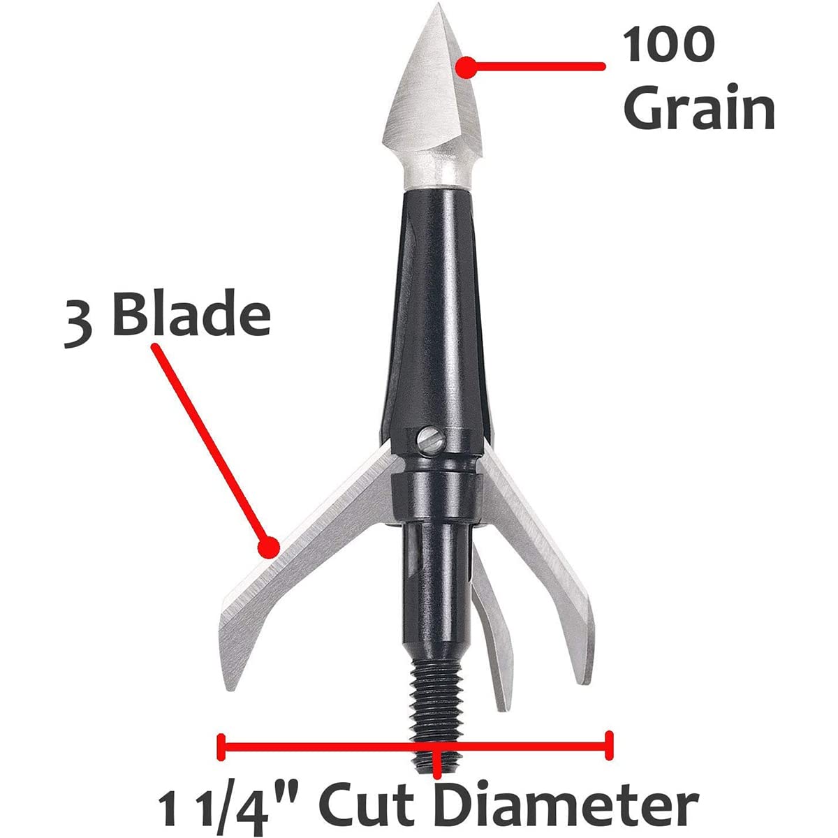 NAP Shockwave Mechanical Broadhead 125 Grain 1 1/4" Cutting Diameter Three Pack