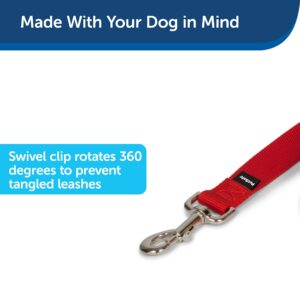 PetSafe Nylon Dog Leash – Strong, Durable, Traditional Style Leash with Easy to Use Bolt Snap – 3/4" x 6', Red