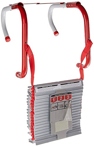 Kidde Fire Escape Ladder, 3-Story Rope Ladder, Extends to 25-Feet, Anti-Slip Rungs