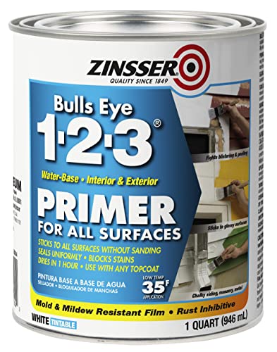 Rust-Oleum 2004 286258 Zinsser Bulls Eye 1-2-3 Primer, 31.5 oz, Gray