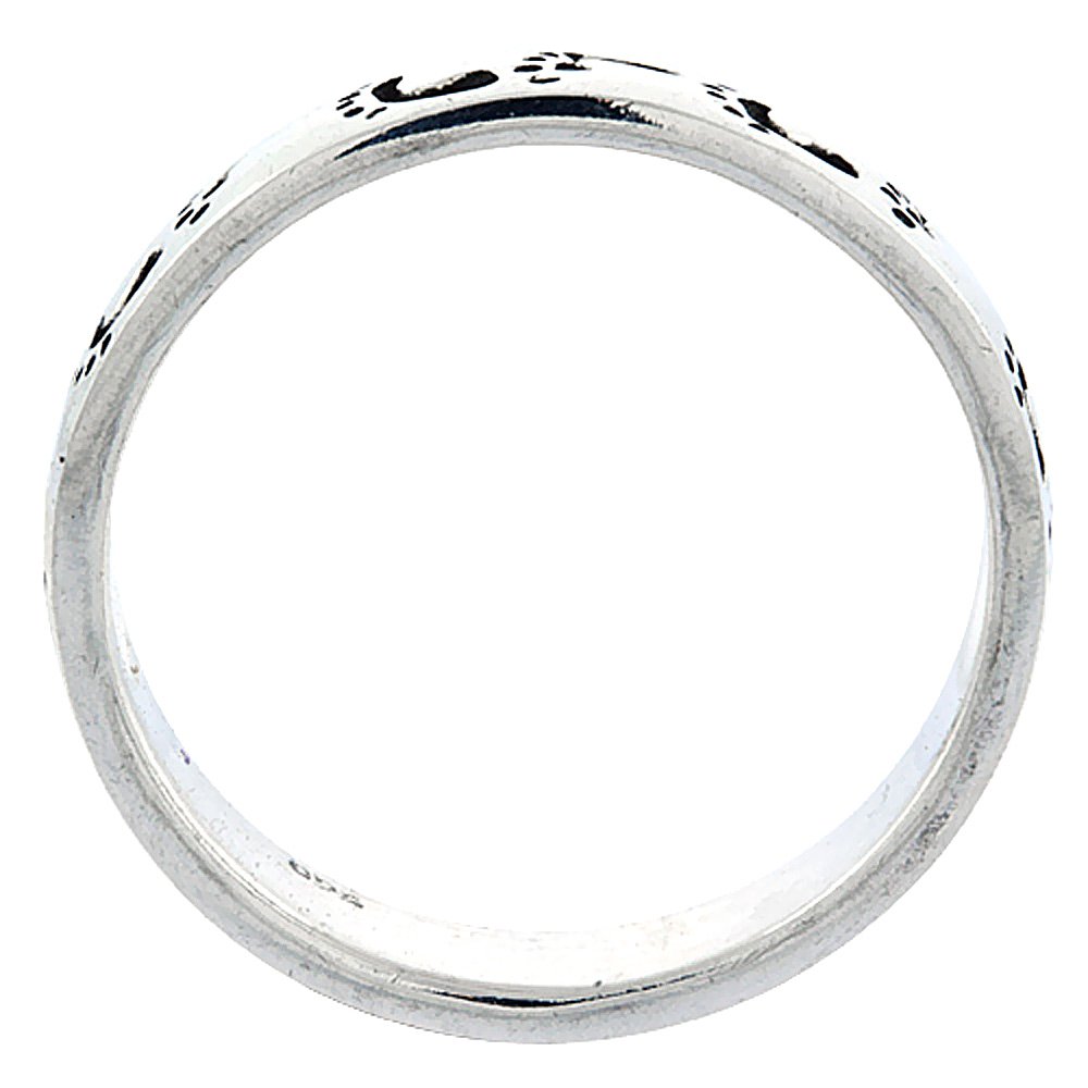 Sterling Silver Footprints In The Sand Stackable Ring 1/8 inch size 9