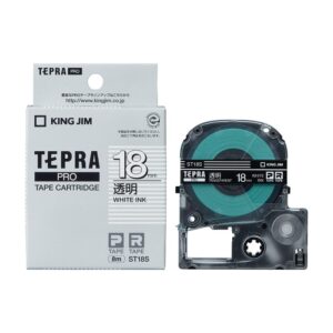 King Jim ST18S [Genuine] Tepra PRO Tape Cartridge 0.7 inches (18 mm), Transparent Label/White Letter, Length 22.8 ft (8 m)