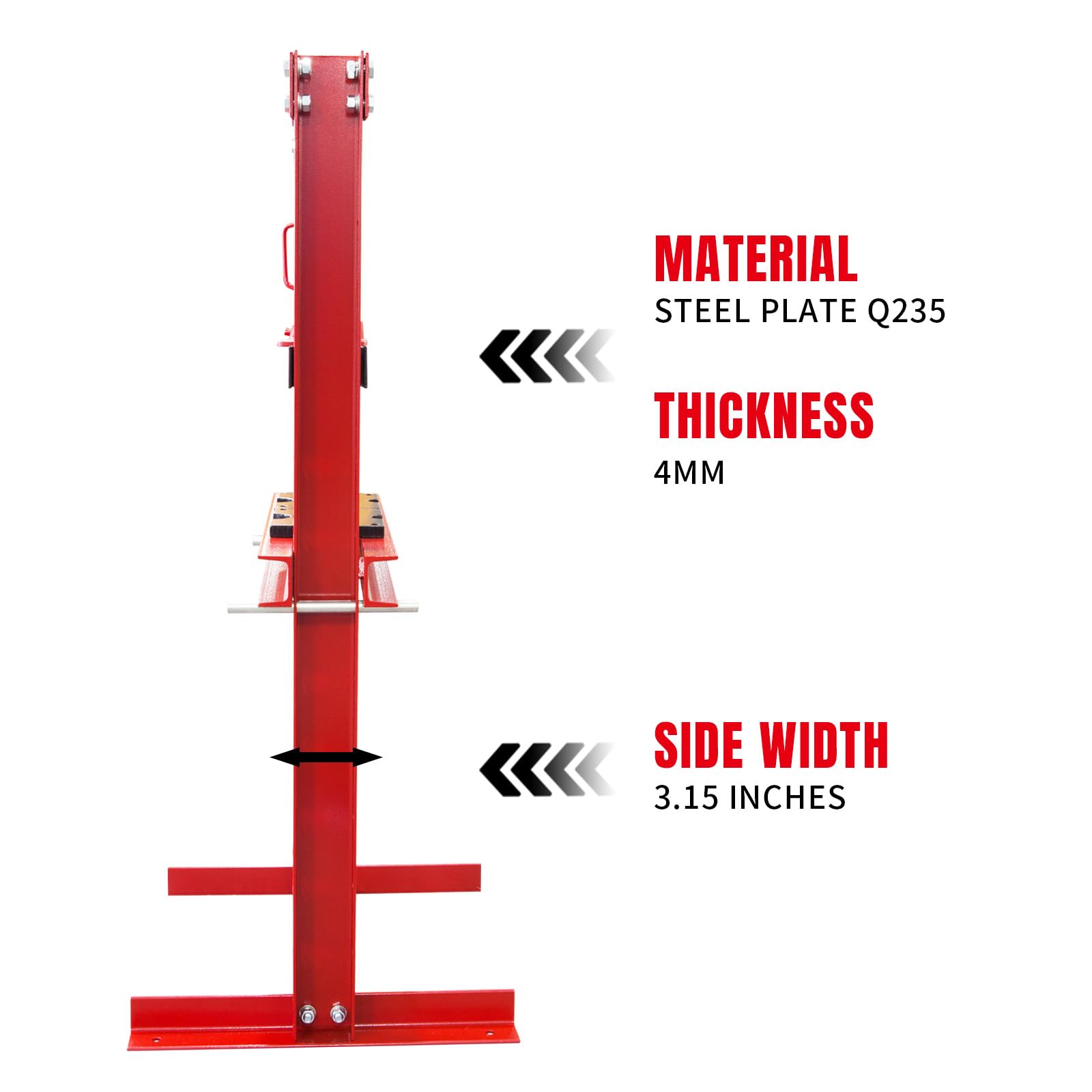 BIG RED T51201 Torin Steel H-Frame Hydraulic Garage/Shop Floor Press with Stamping Plates, 12 Ton (24,000 lb) Capacity, Red