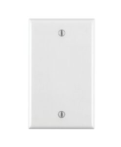 leviton 80714-w 1-gang no device blank wallplate, standard size, thermoplastic nylon, box mount, white