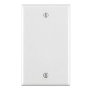 Leviton 80714-W 1-Gang No Device Blank Wallplate, Standard Size, Thermoplastic Nylon, Box Mount, White