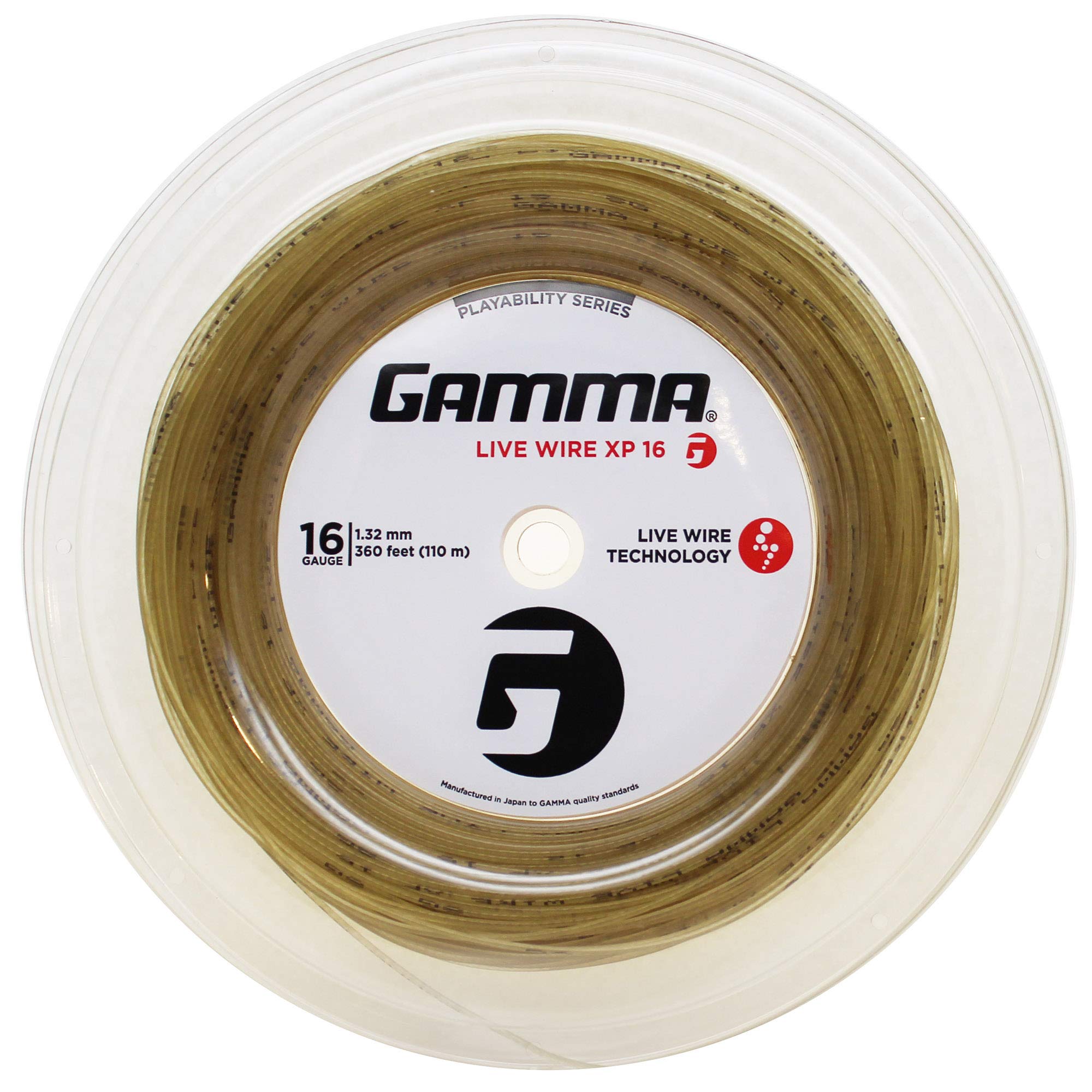 Gamma Sports Live Wire XP Tennis String, Natural, 16g/360'