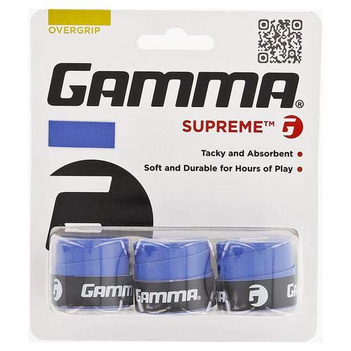 GAMMA Sports Supreme Overgrip for Tennis, Pickleball, Squash, Badminton, and Racquetball Racquets, 3 Count (Pack of 1), Black