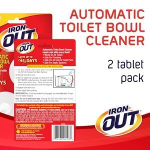 Iron OUT Automatic Toilet Bowl Cleaner, Helps Remove and Prevent Rust Stains in Toilet Bowls and Tanks, 2 Tablets