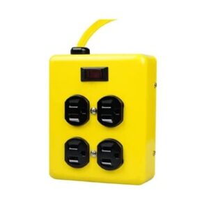 Yellow Jacket 2177N Metal Power Block with 4 Outlets and Lighted Switch, 4-foot Cord