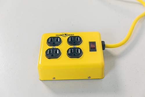 Yellow Jacket 2177N Metal Power Block with 4 Outlets and Lighted Switch, 4-foot Cord