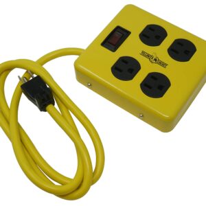 Yellow Jacket 2177N Metal Power Block with 4 Outlets and Lighted Switch, 4-foot Cord