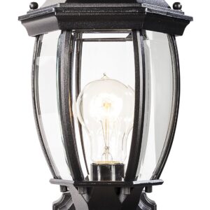 Heath/Zenith Heath Zenith HZ-4192-BK Six-Sided Die-Cast Aluminum Lantern, Black with Beveled Glass